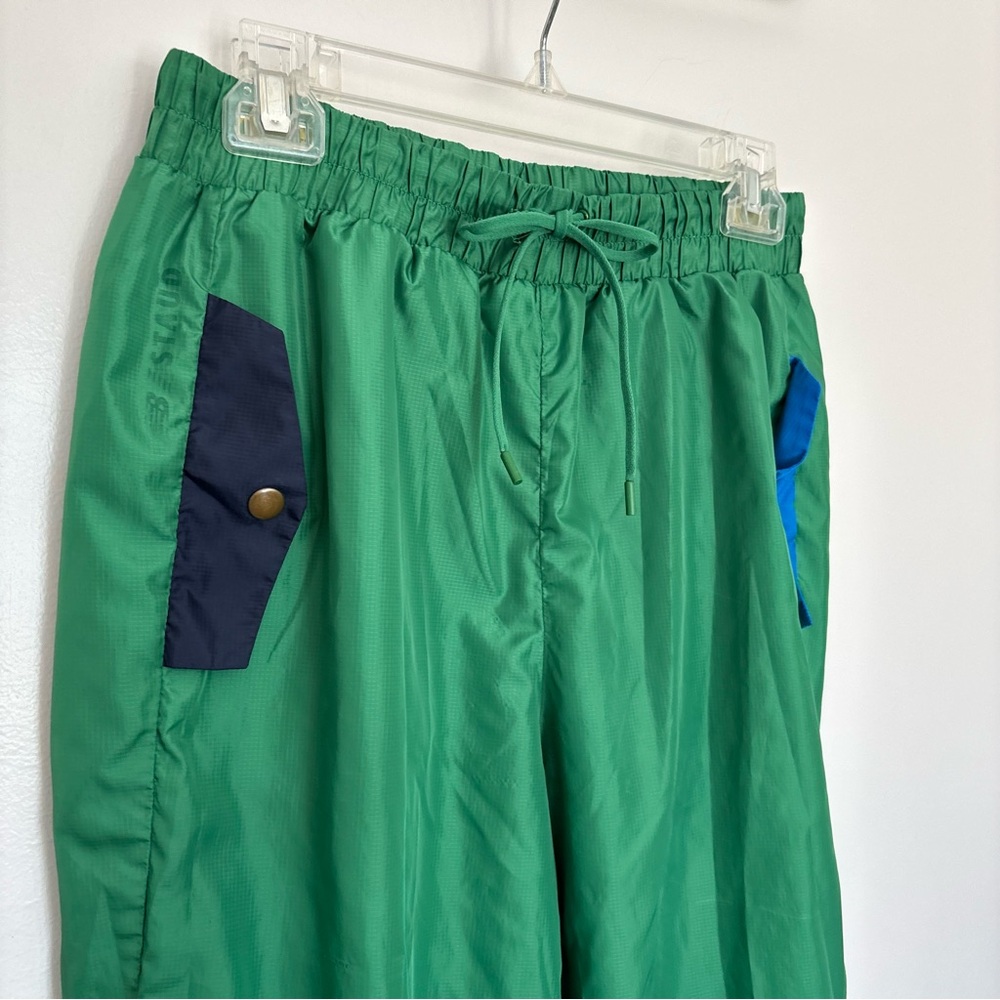 STAUD Green Track Pants with Navy Pocket Accents - Picture 6 of 14